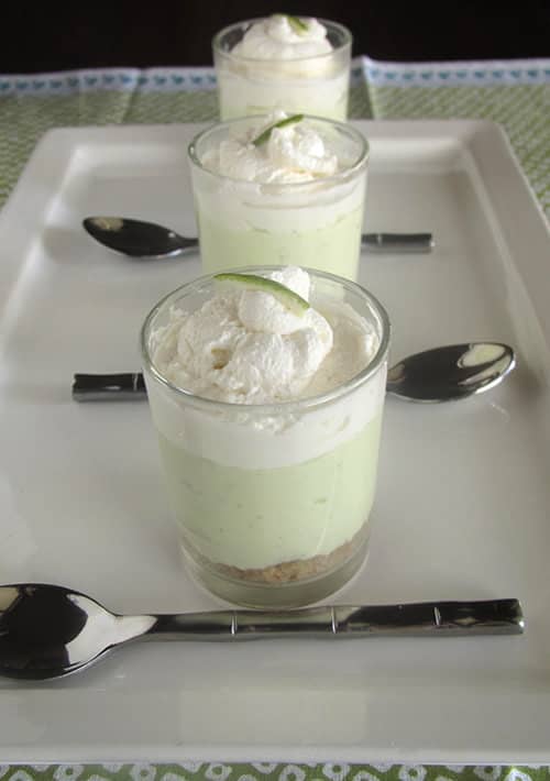 Low Carb No Bake Lime Cheesecake Shooters