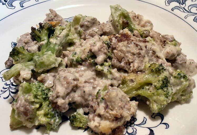 Hamburger Broccoli Alfredo Casserole