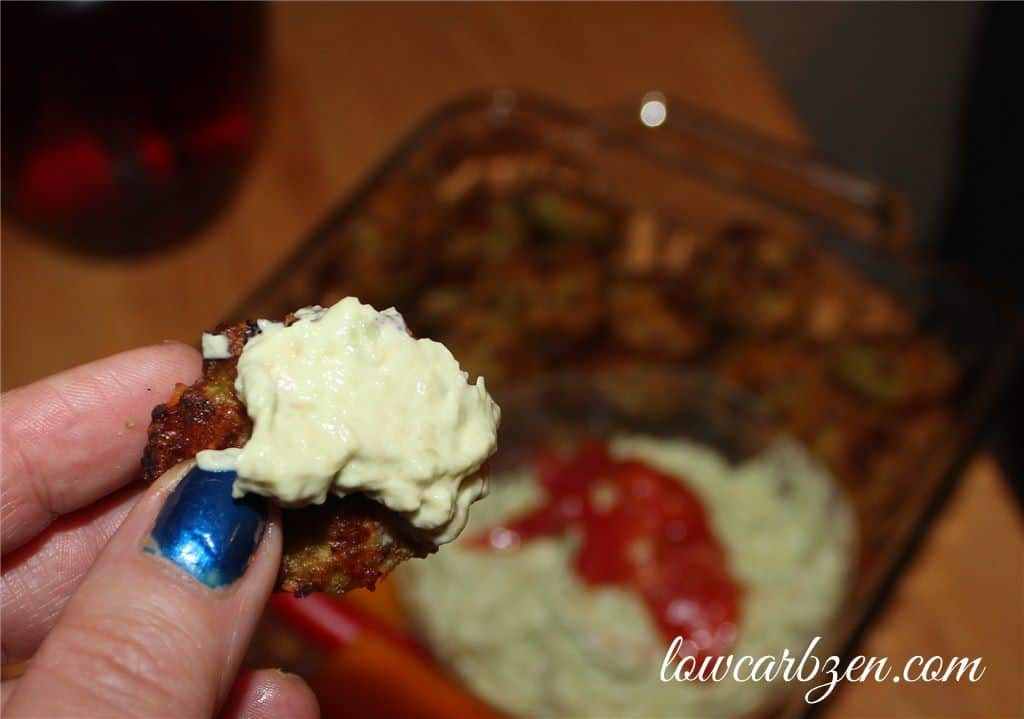 Low Carb Veggie Bites: Do you think it's too much dip?