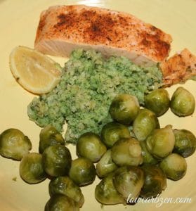 Blackened Salmon on a Spinach Cauliflower Puree