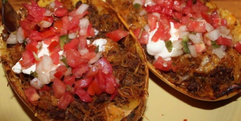 Low Carb Mexican Spaghetti Squash Boats